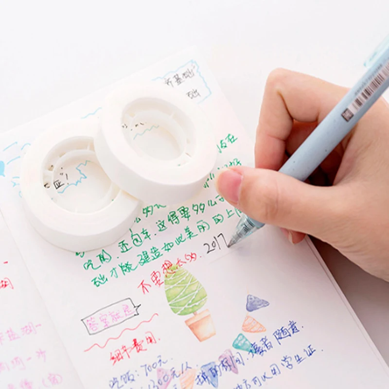 2pc/lot White Non-Tearable Invisible adhesive tape Notebook Diary Decoration Party Washi Sticker Stationery Supplies