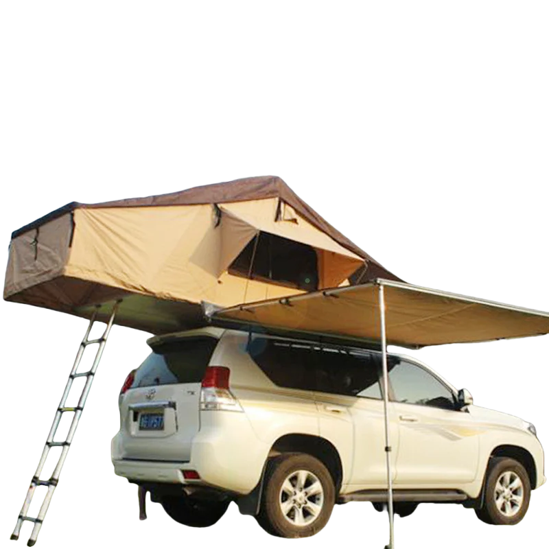 Tienda de campaña ligera con techo de carcasa dura para acampar en coche, precio de fábrica, tienda de campaña incluida con anexo en el techo
