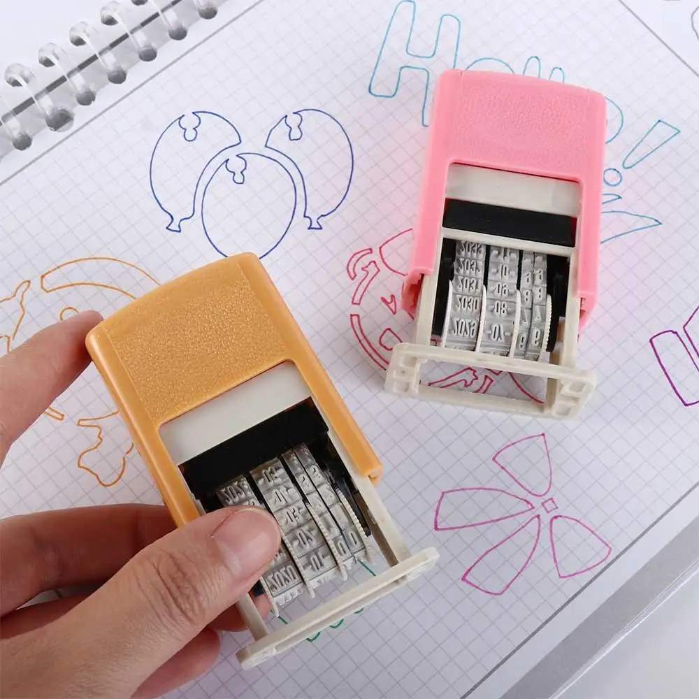 Back to Ink Self-Inking DIY Self-Inking Stamps Automatic Ink Return Date Stamps Date Wheel Stamp Handle Account Stamp