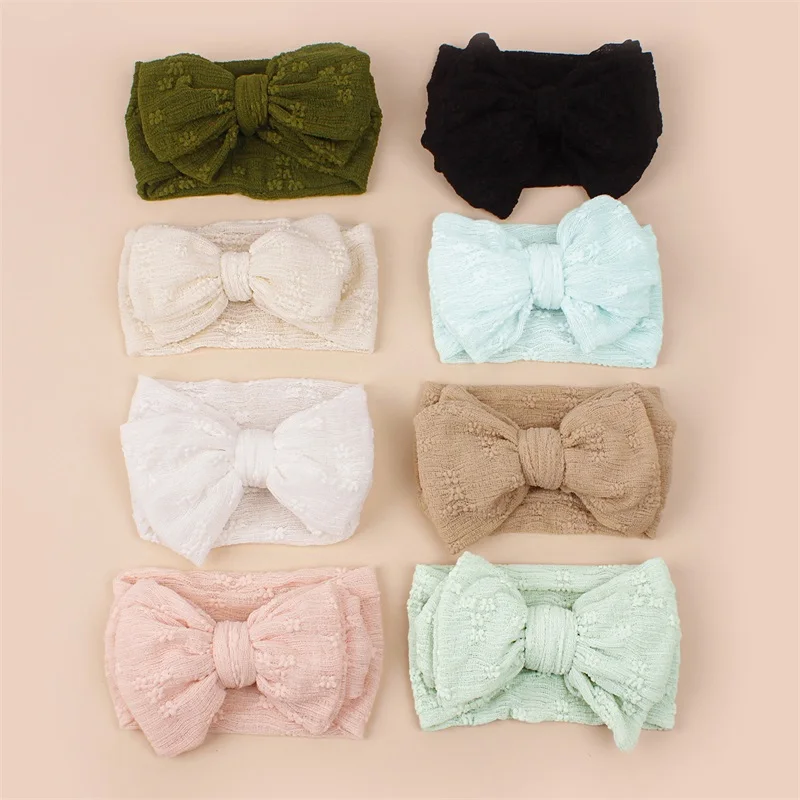 

Baby Girls Headband Embroidery Bowknot Toddler Kids Hair Band Newborn Elastic Headwear Cute Fashion Hair Accessories