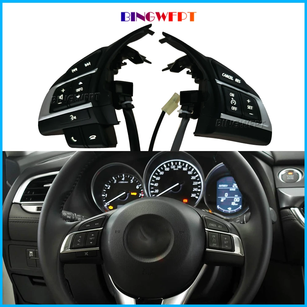 

﻿ With Backlight Auto Steering Wheel Audio Cruise Control Button Switch For Mazda 6 GJ Atenza Mazda 3 BM Axela Mazda CX-5 KE