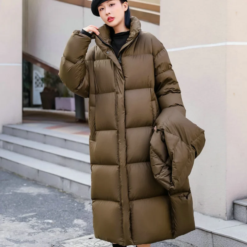 2024 New Puffer Coats Winter Jackets for Women Simple Casual High-end Down Jacket Scarf Hooded Thick Warm Women\'s Down Parker