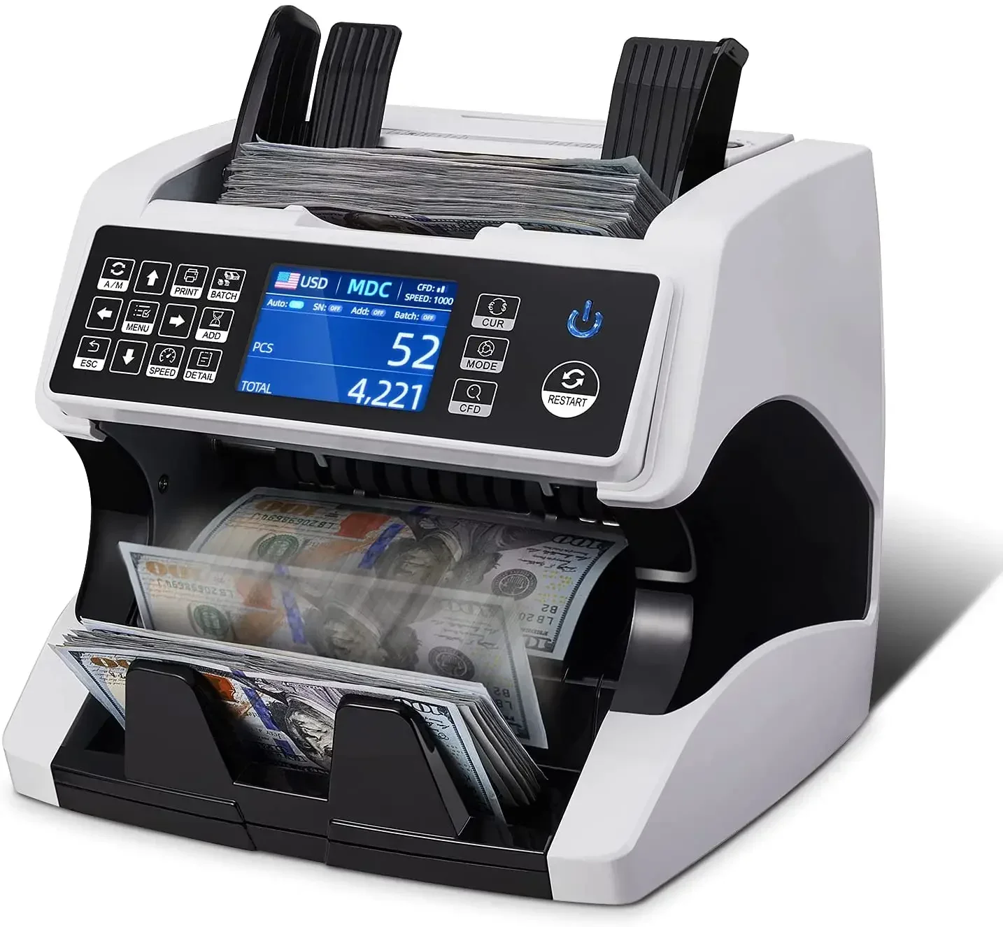 AL-920 Top Loading Dual CIS Multi-Currency Value Counter Mixed Denomination Bill Counter Money Counting Machine