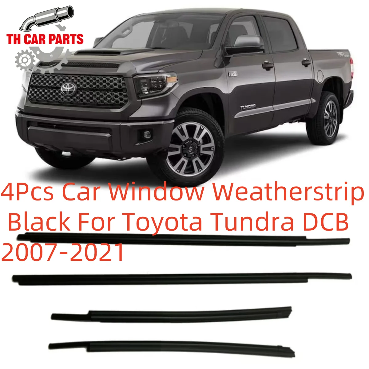 

4 шт., уплотнитель для окна автомобиля, черный для Toyota Tundra DCB 2007-2021, автомобильный уплотнитель, накладка на окно