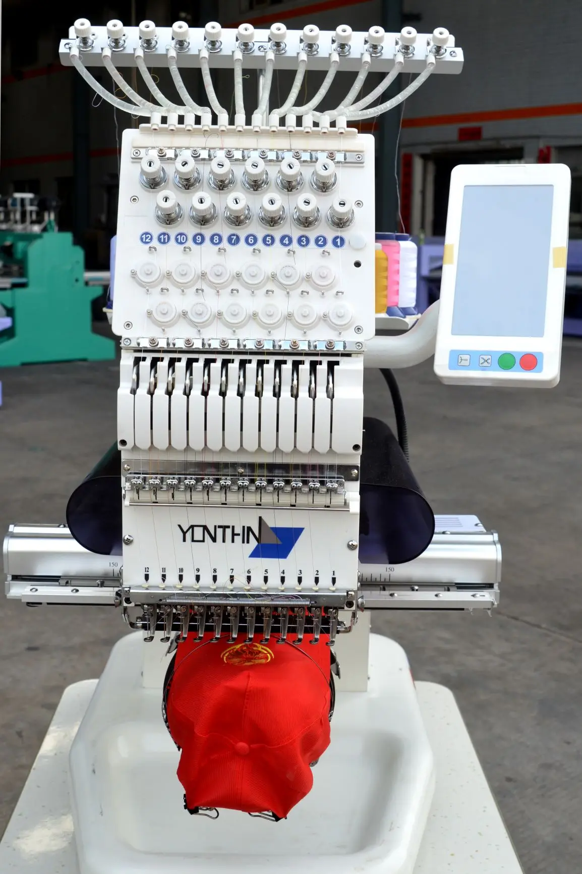 Yonthin 12 Needles Industrial Embroidery Machines Prices for Sale , Embroidery Machine Single Head