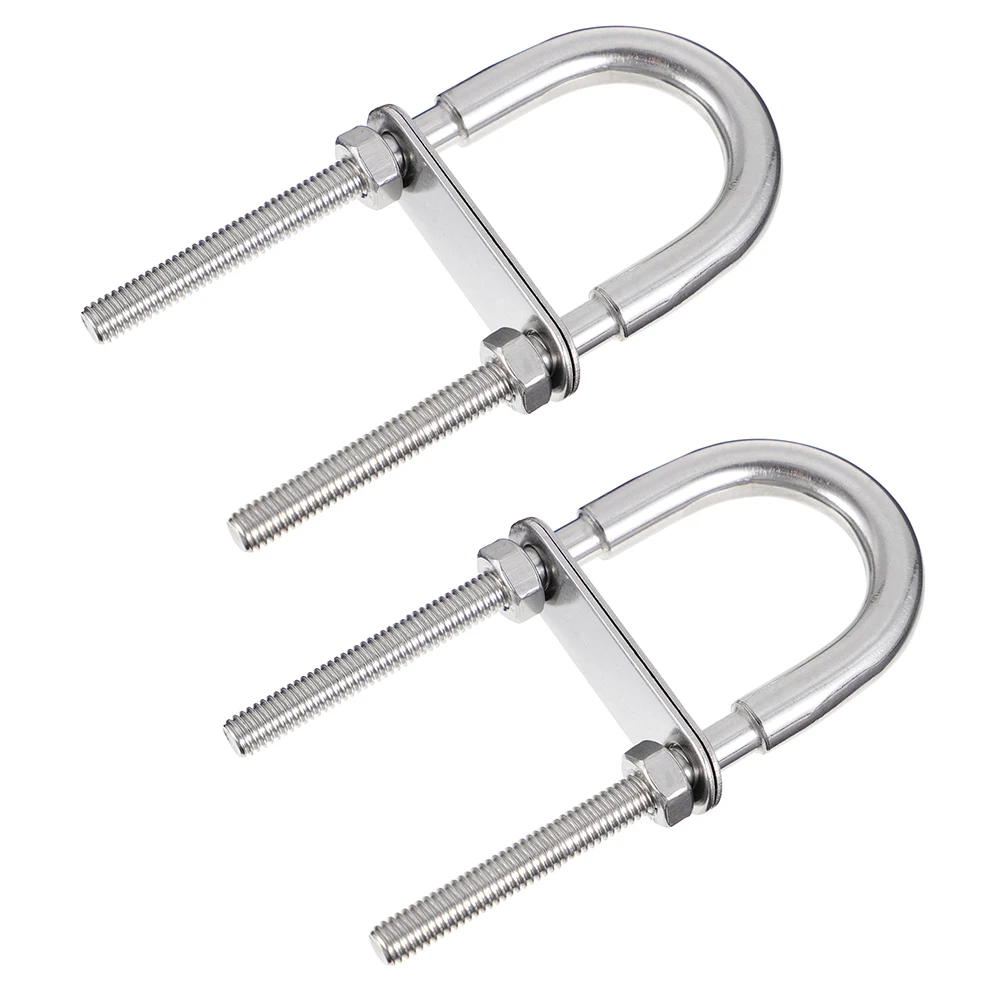 

2pcs Stainless Steel U-bolt Short Hair Round Bend Marine Ski Boat Bolts Fastener Axles Plates Tubular Sheet Plumbing Home