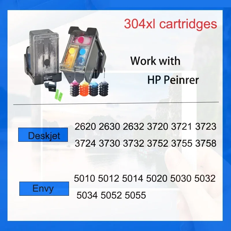 For HP 304 xl 304xl compatible Ink Cartridge Replacement For HP304 envy 5010 5030 5020 Deskjet 2620 2630 2632 3720 3730 printer