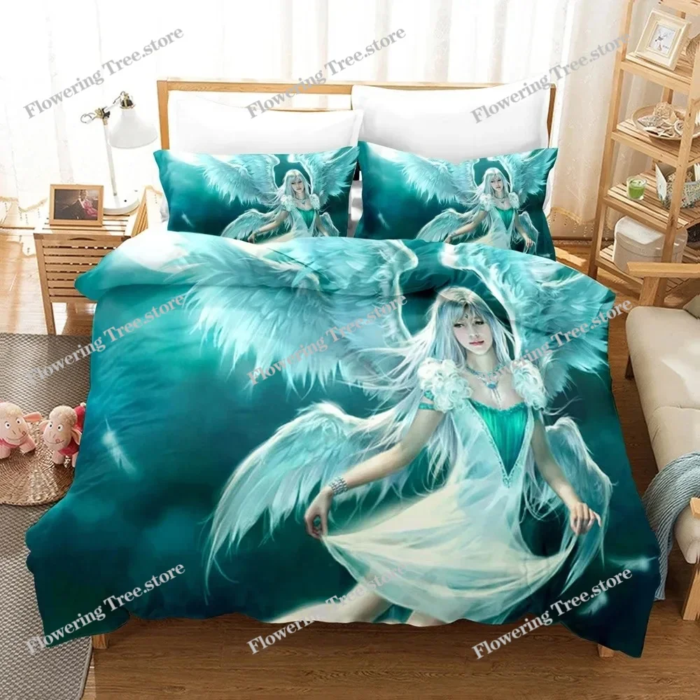 

3D Print Angel Bedding Set Boys Girls Twin Queen Size Duvet Cover Pillowcase Bed Kids Adult Fashion Home Textileextile