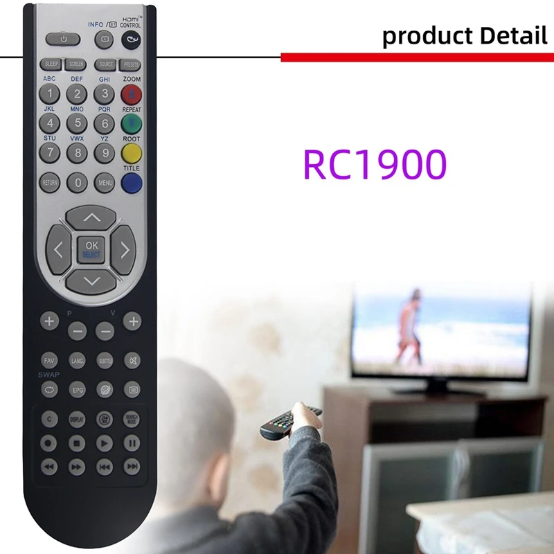 Hot TTKK RC1900 Remote Control For OKI Hitachi Alba Luxor Grundig Vestel Telefunken Bush Techwood Flinlux Akai Nevir Sanyo TV