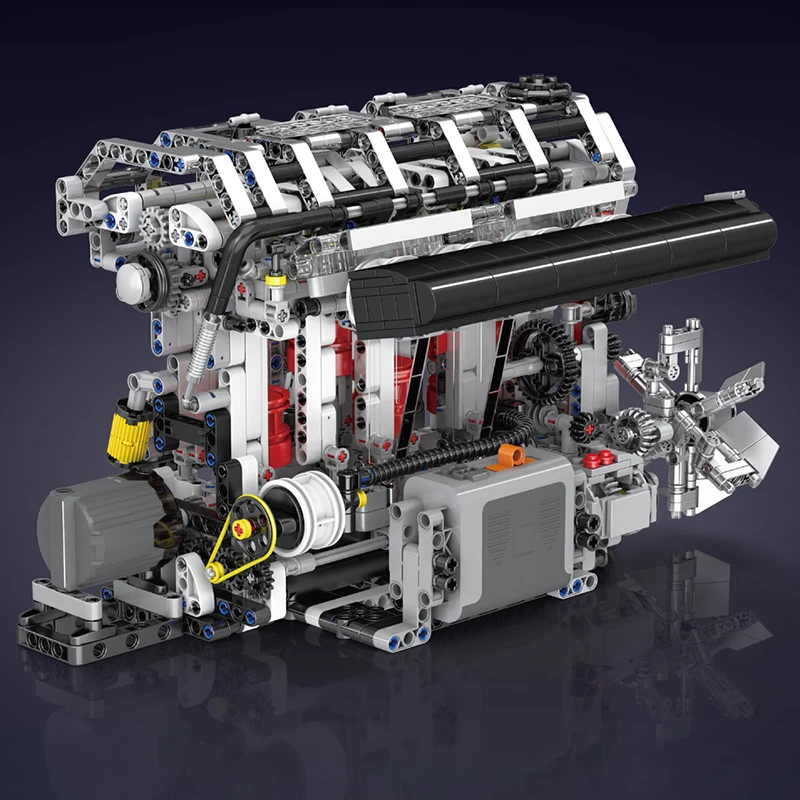 Mold King 10087 Technical Car Building Block il motore a benzina motorizzato L4 Model Assembly Car Brick Toys regalo di natale per bambini