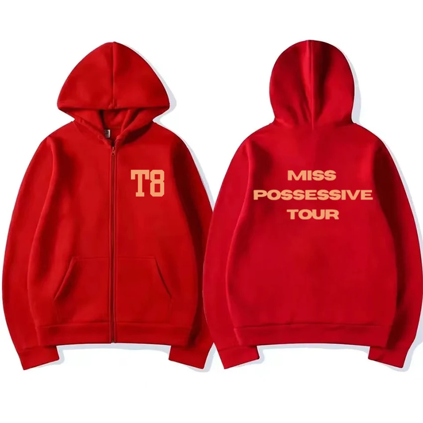 Hot Sale New in Tate Mcrae T8 Miss Possessive Tour 2025 Zipper Hoodie Men women fashion Y2k Jacket Coat Unisex Fleece pullovers