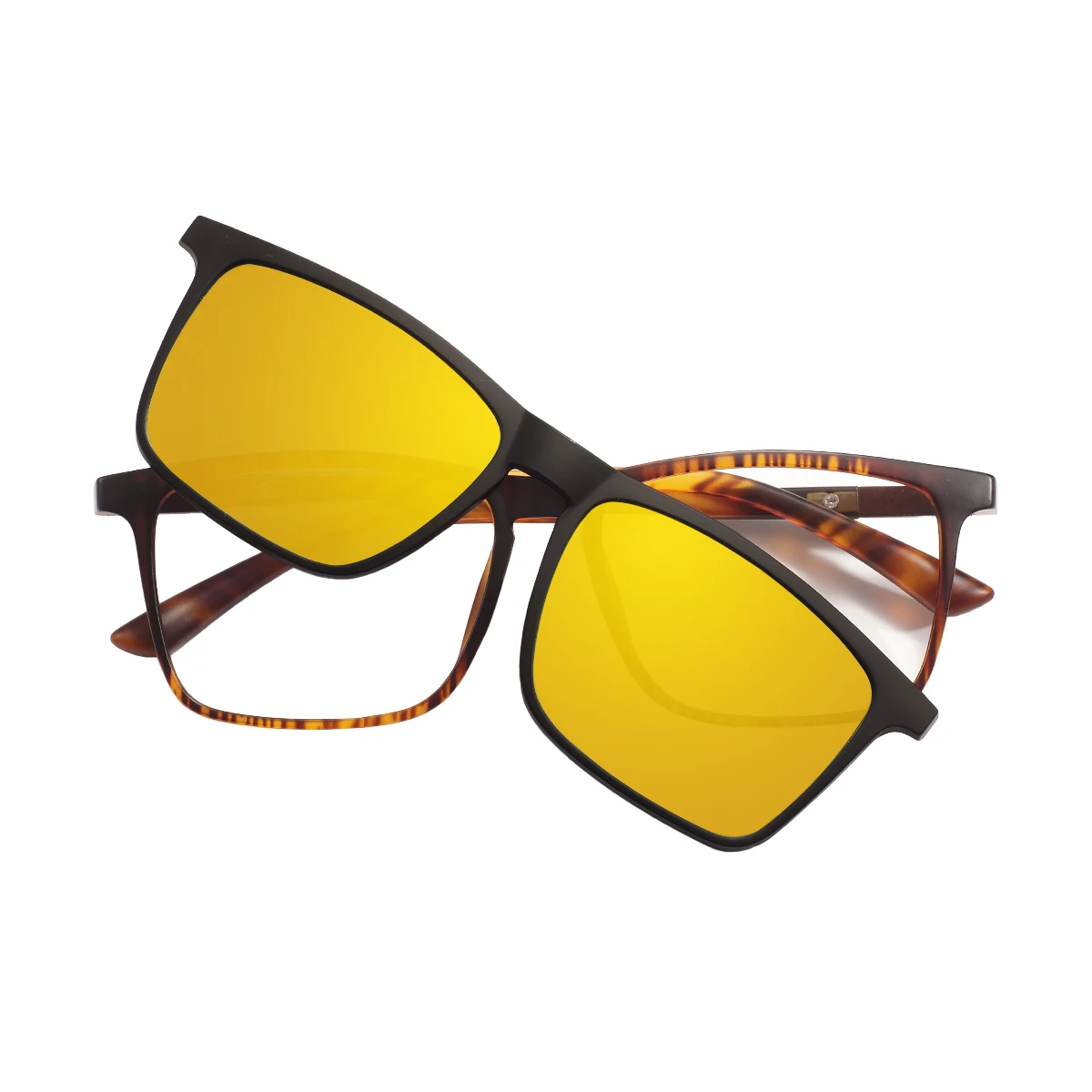 Square Polarized Sunglasses Men Women Mangetic Clip On Prescription Eyewear Night Vision Driving Optical Magnet Clips Glasses