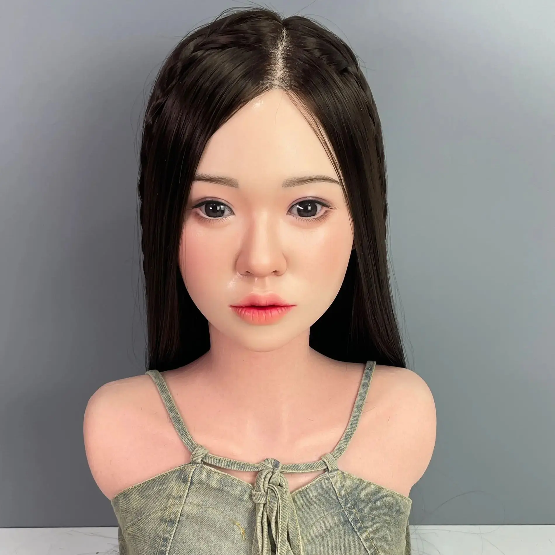 

Realistic Silicone Adult Doll Single Head Male Adult Toys Female Head Oral Hole Implanted Hair Mouth Opening M16 Screw
