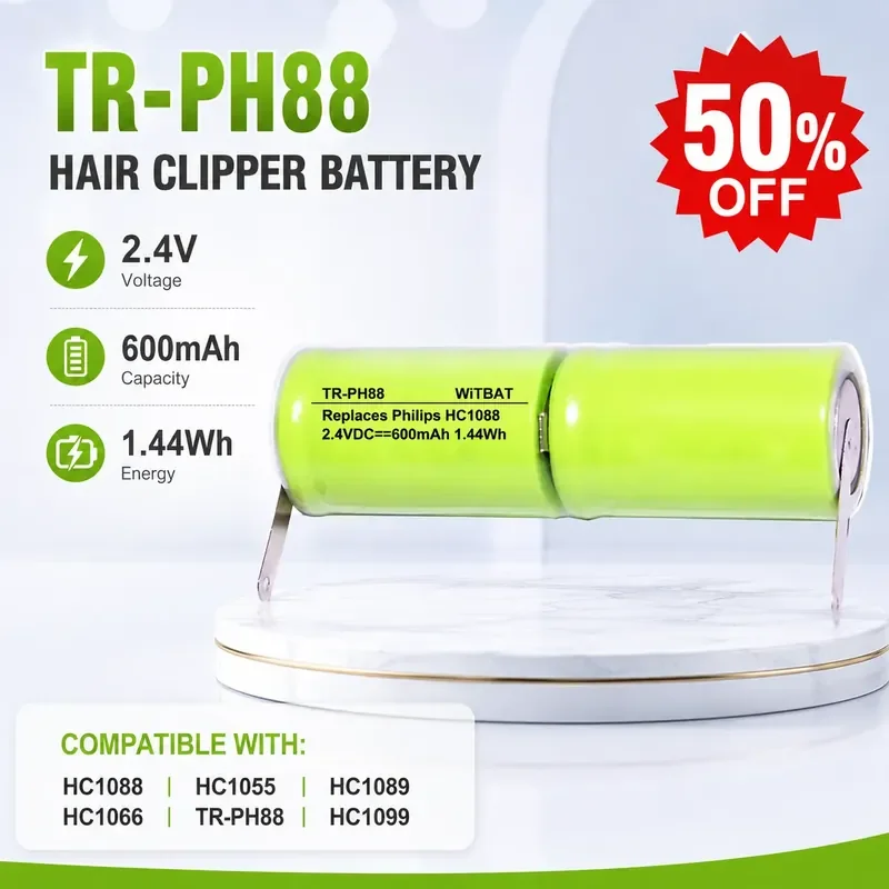 For Philips HC1088 HC1055 HC1089 HC1066 HC1099 Children's Haircut Clipper Replacement Battery