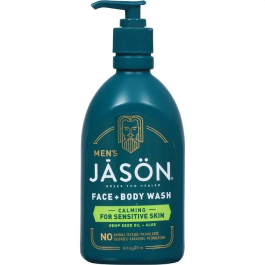 Jason Men's Calming 2 em 1 para lavagem facial e corporal 16 onças