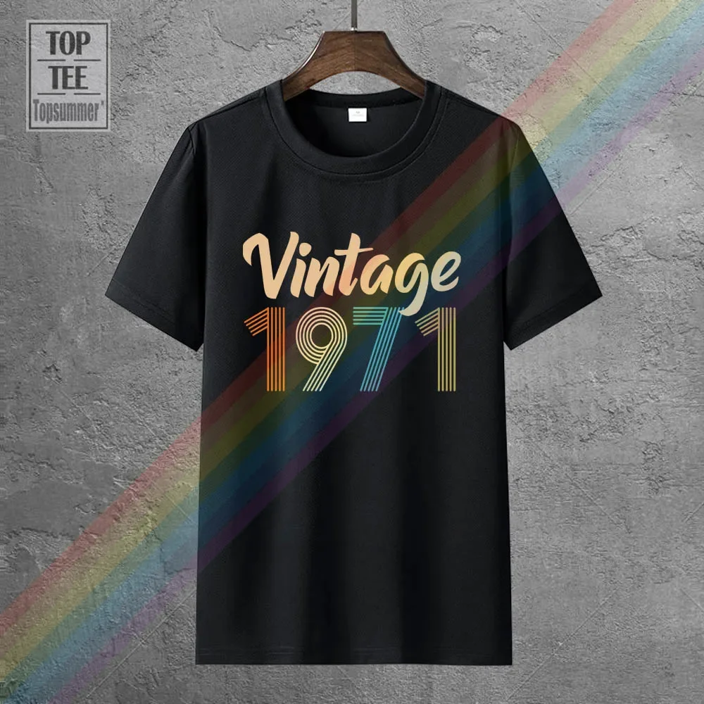 Vintage 1971 Fun 50Th Birthday Gift T Shirts Funny Fashion Tshirts Retro Brand Funny Tops Tee-Shirt Harajuku Logo T Shirt