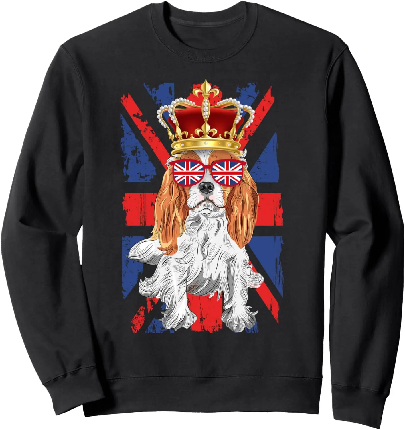 Cavalier King Charles Idea For Kids & Union Jack Flag Sweatshirt