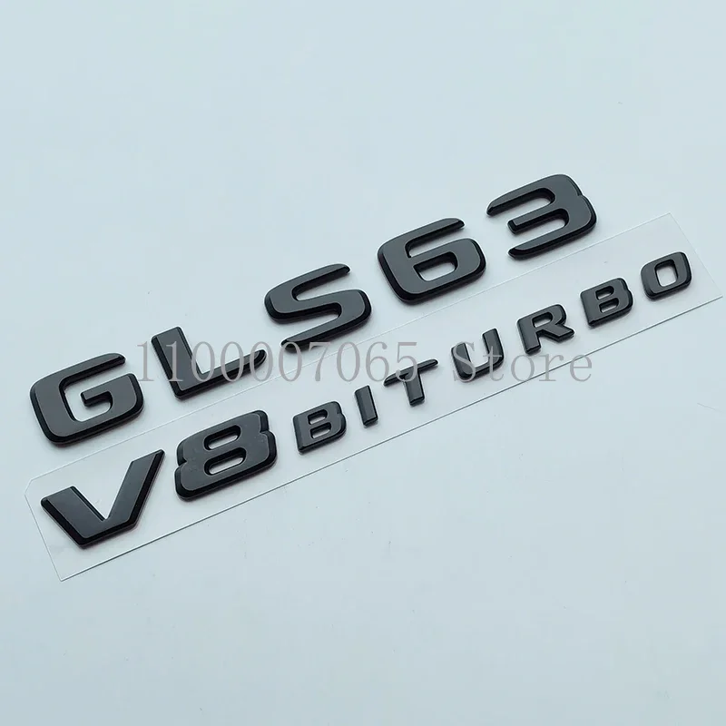 2017 Matte Black Letters GLS63 V8 Biturbo ABS Emblem for X166 Car Styling Fender Trunk Nameplate Logo Sticker