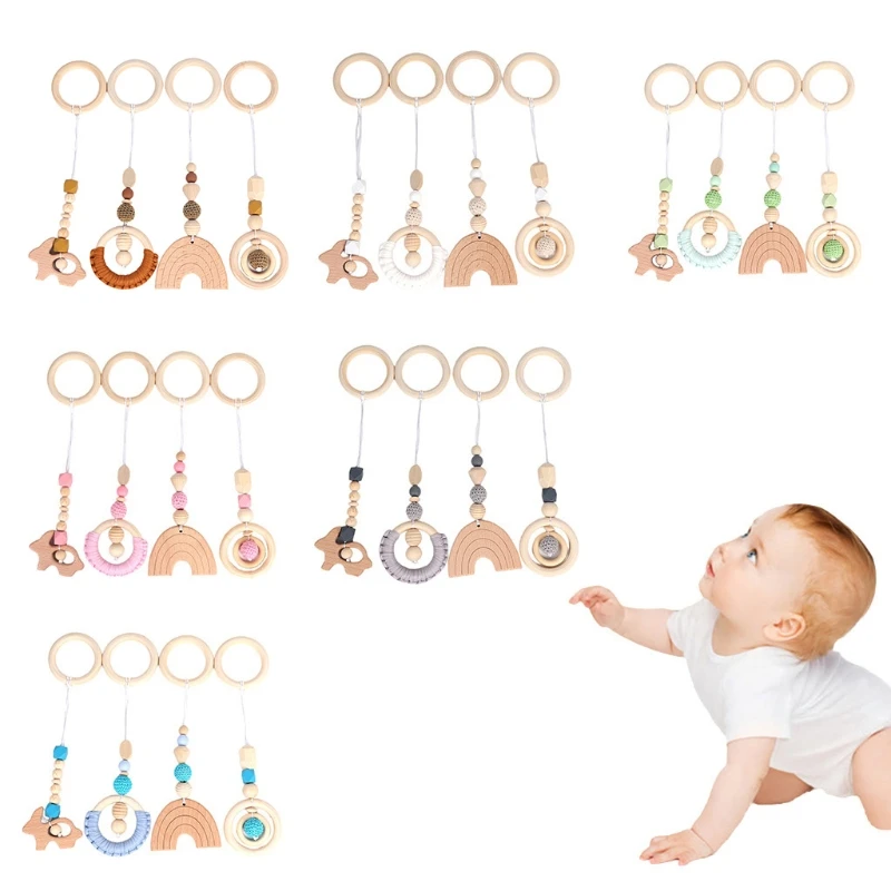 4 Stks/set Baby Sensory Speeltjes Voor Play Gym Frame Activiteit Opknoping Hangers Fitness Rack Decoraties Wandelwagen Ornamenten