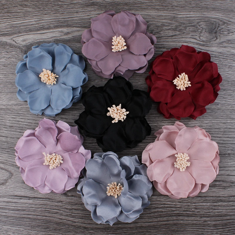 

120pcs/lot 8cm 8colors Newborn Korean Cloth Felt Flower For Kids Girls Hair Accessories Handmade Fabric Flowers For Headbands