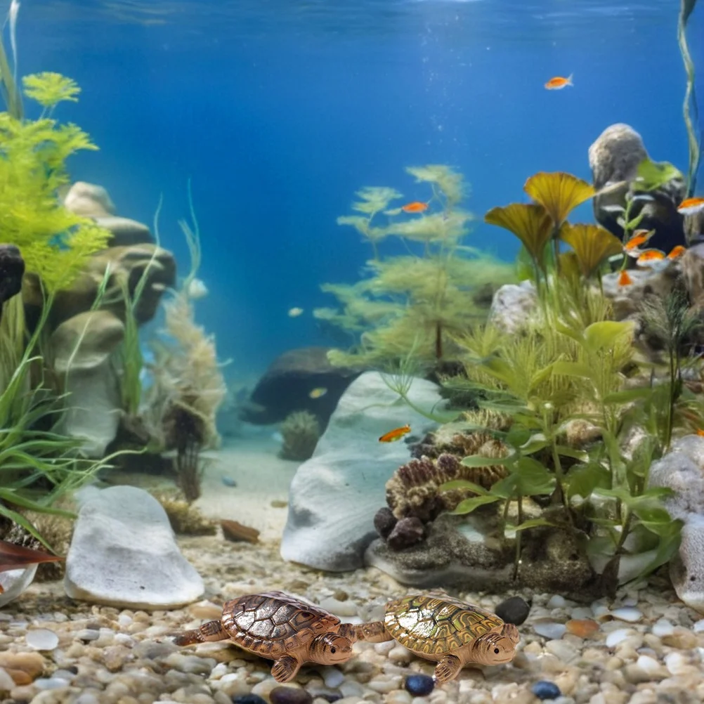 

6Pcs Fish Tank Floating Turtle Decoration Resin Miniature Turtle Statue Aquarium Garden Pond Micro Landscape Ornament