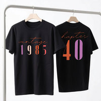 40th Birthday Gift Shirts Vintage 1985 Original Parts Tshirt for Women Letter Print Retro Birthday Casual Tee Top Women Clothing