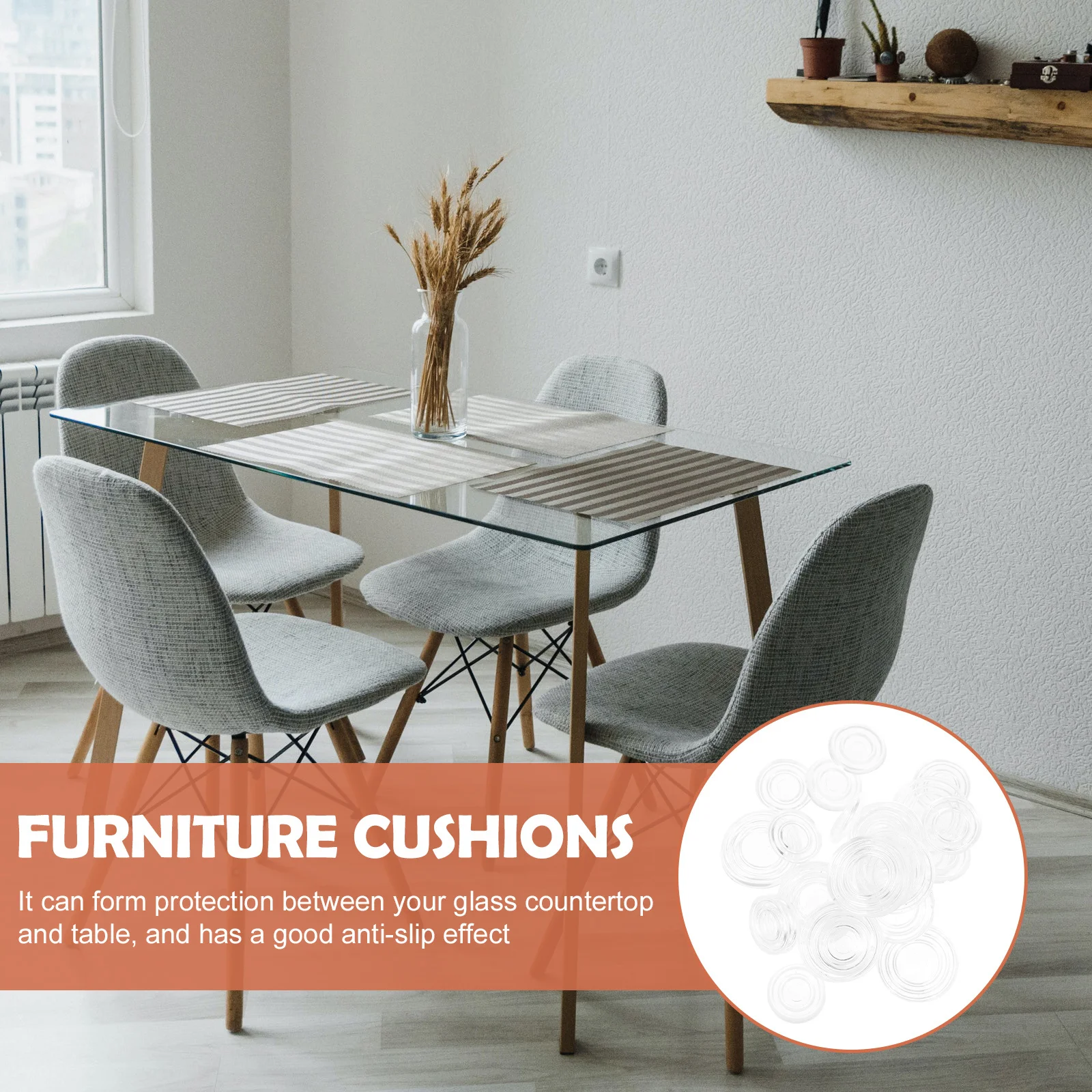 50 قطعة منصات المضادة للانزلاق سيليكون الوفير للأثاث الزجاج كونترتوب حماية الأثاث الوفير منصات الجدول مصدات واضحة #6