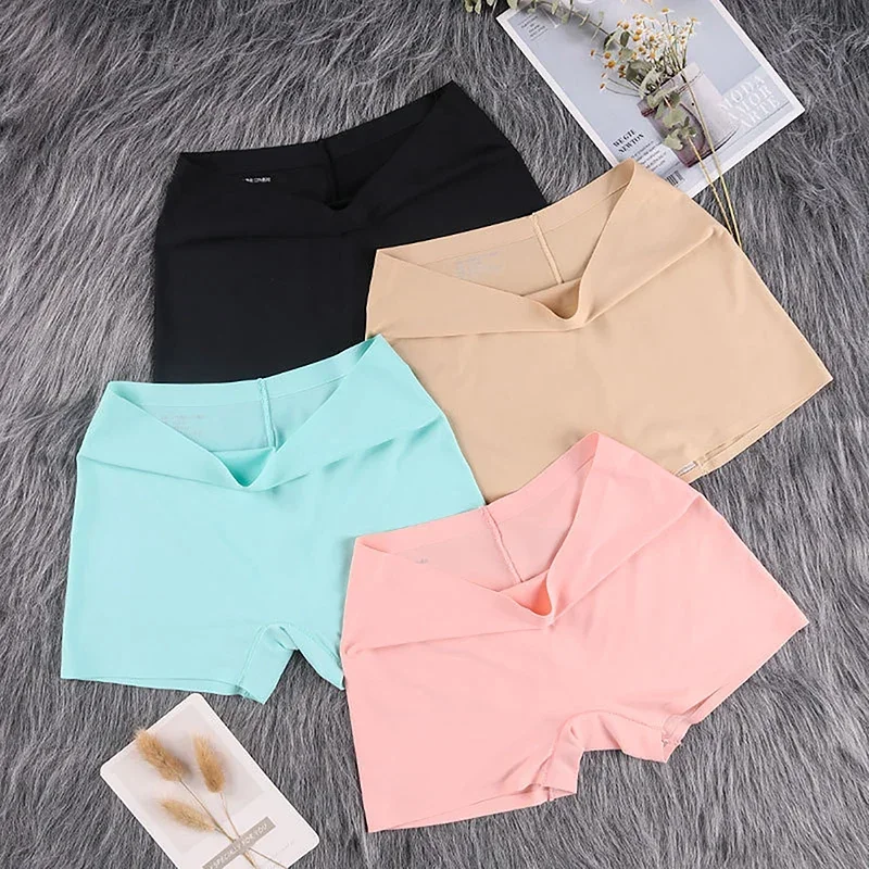 

M-XL Women's Panties Seamless Women Boyshorts Boxers Cotton Crotch High Rise Tangas Ladies Safety Pants Then Underwear Lingerie