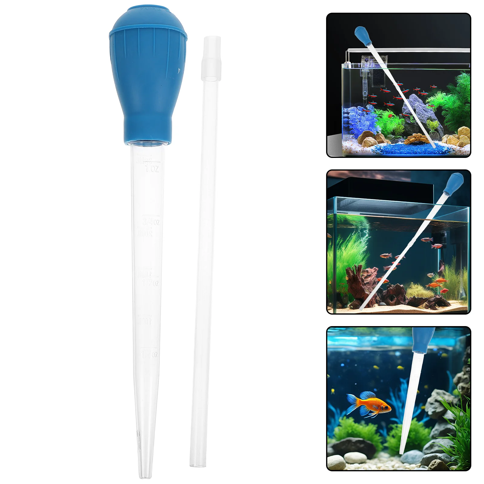

Efficient Mini Siphon Pump for Aquarium Water Changes Manual Fish Tank Cleaner with Gravel Vacuum Function Wet Waste Collector