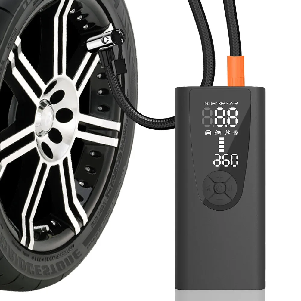 Tire Air Pump With LED Flashlight Portable Inflator 150PSI 10.3bar Car Air Compressor Digital 6000mAh