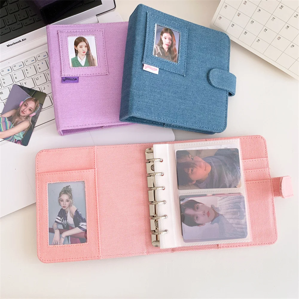 A7 Canvas Cloth Photo Album 10 Inner Pages Photocards Binder Holds 40 Pcs 2.5x3.5 Inch Mini K-pop Star Card Collect Book Album