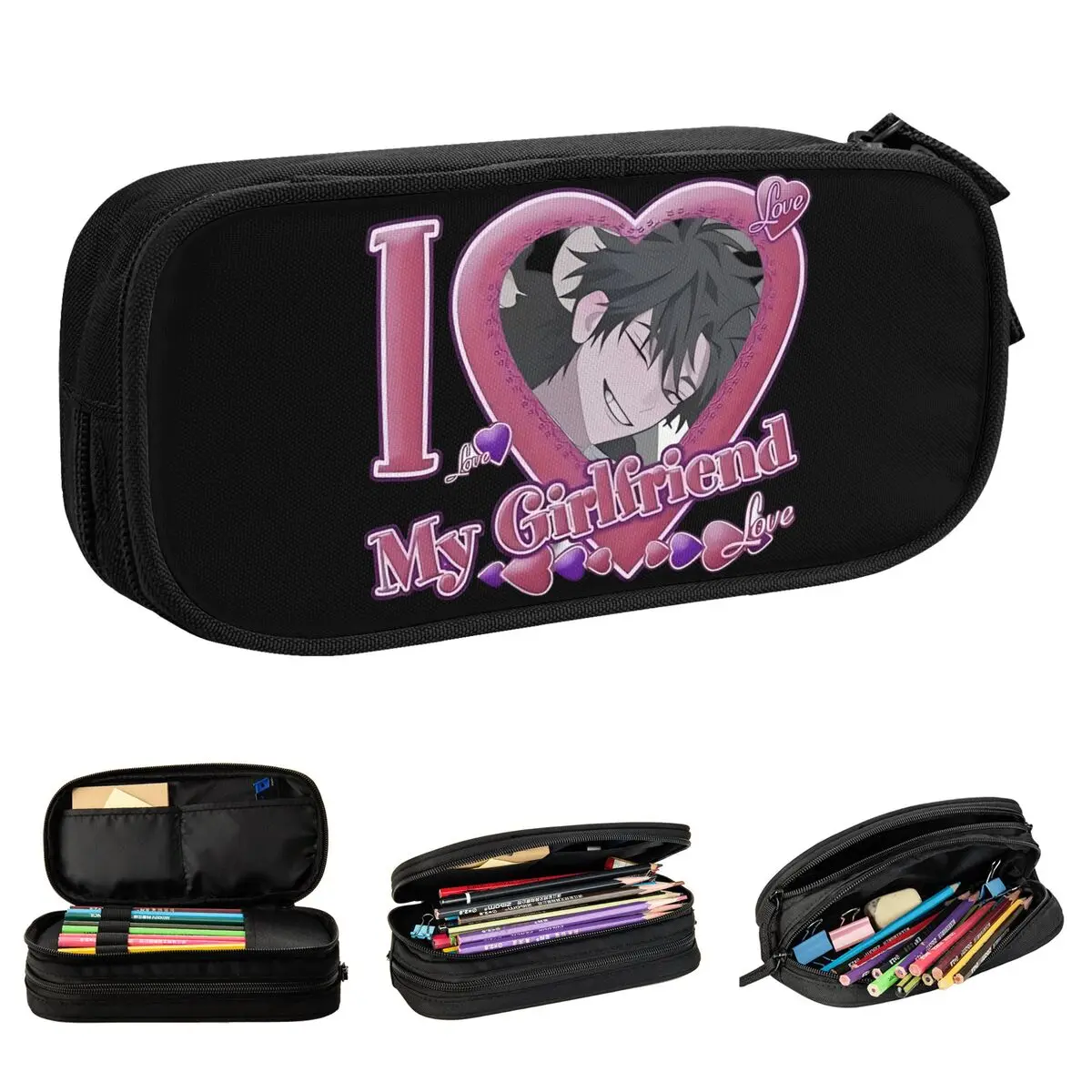 I Love Cheng Xiaoshi Link Click Pencil Case Pen Pencil Bags Student Large Storage School Supplies Cosmetic Pencilcases