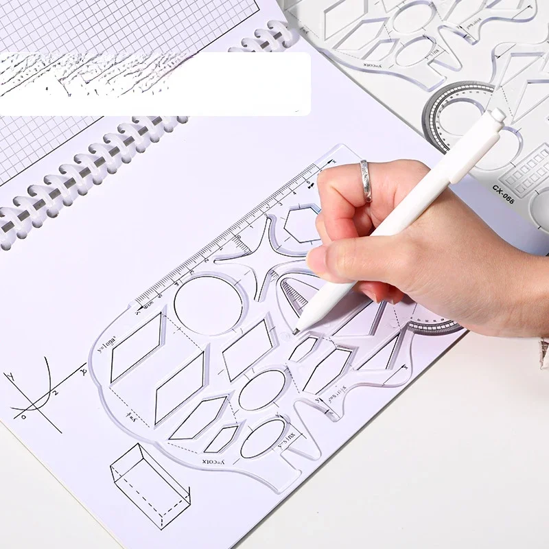 Creative Design Transparent Fast Drawing Template for Circle Geometry and Mathematics Function Multifunctional Soft Ruler