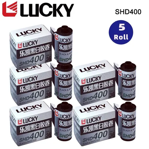 중국 럭키 SHD400 135 흑백 필름, DX 코드 ISO 400 노출, 코닥 필름 카메라 H35/H35N 용 36 매, 1-10 롤