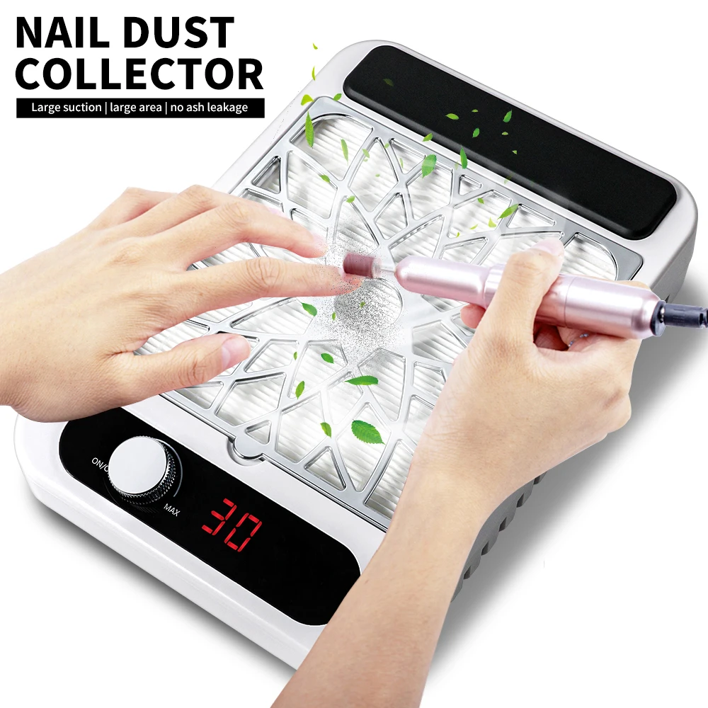 強力なネイルダストコレクター、プロ用ネイルポリッシング掃除機、取り外し可能なフィルター付き、ネイルサロン用掃除機