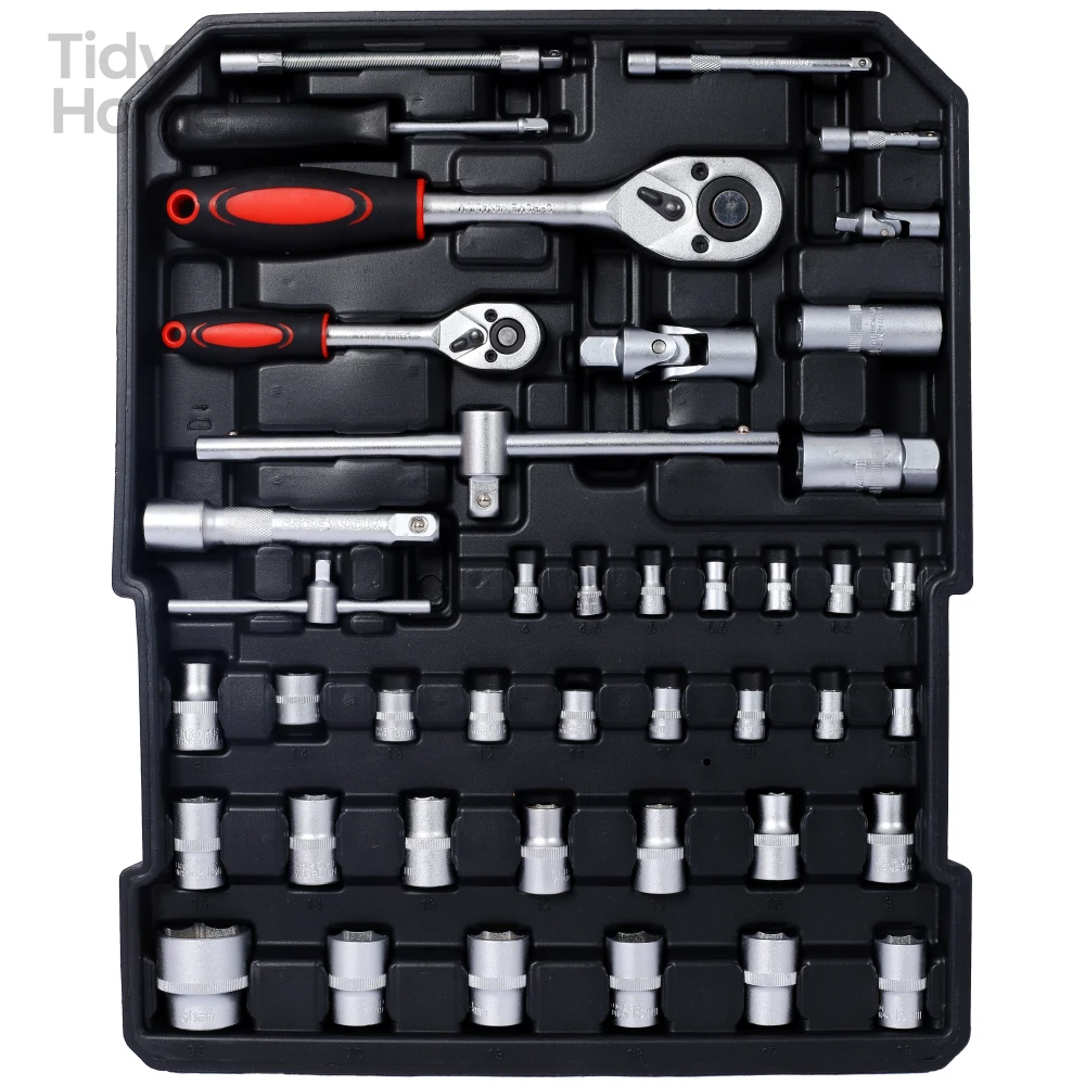 Home Repair Tool Set Kit for Men,rolling Toolbox Storage Case with 4 Drawers, General Household Tool Kit with Rolling Tool Box