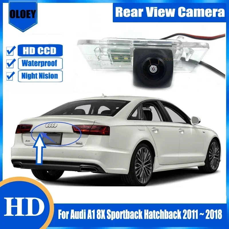 HD fisheye rear camera For Audi A1 8X Sportback Hatchback 2011 ~ 2018 Backup Parking Reversing Camera / license plate camera