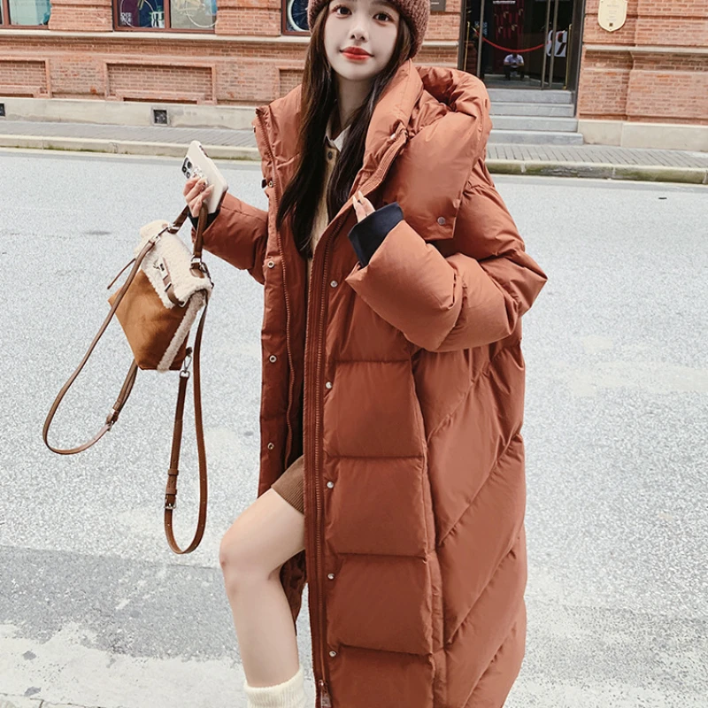 

Hooded Women Jacket 2024 New Coats Down Korean Fashion Parkas Thick Loose Casual Down Jacket Windproof Warm Winter Coat Female