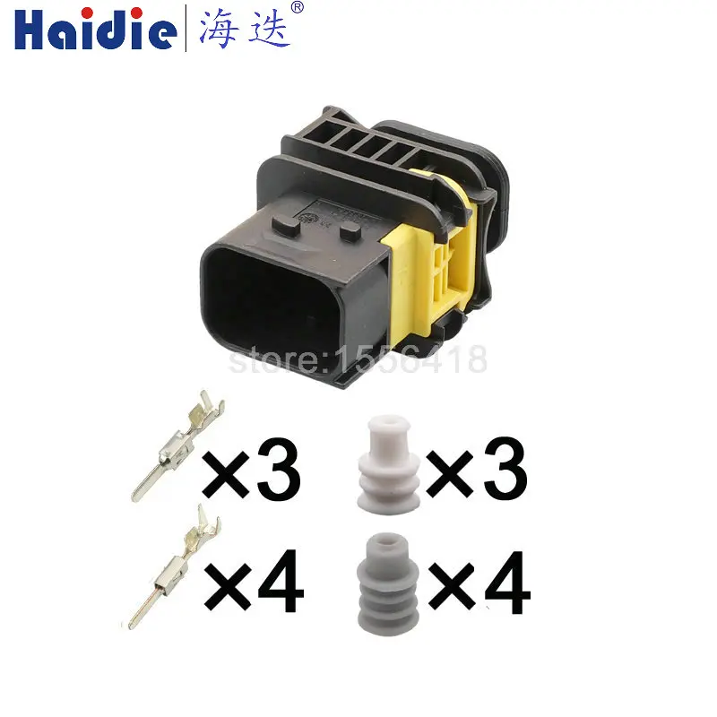 1-20sets 7 Pin 1-1418480-1 Waterproof Heavy Duty Truck Sealed Plug Automotive Wire harness Socket 1-1703648-1