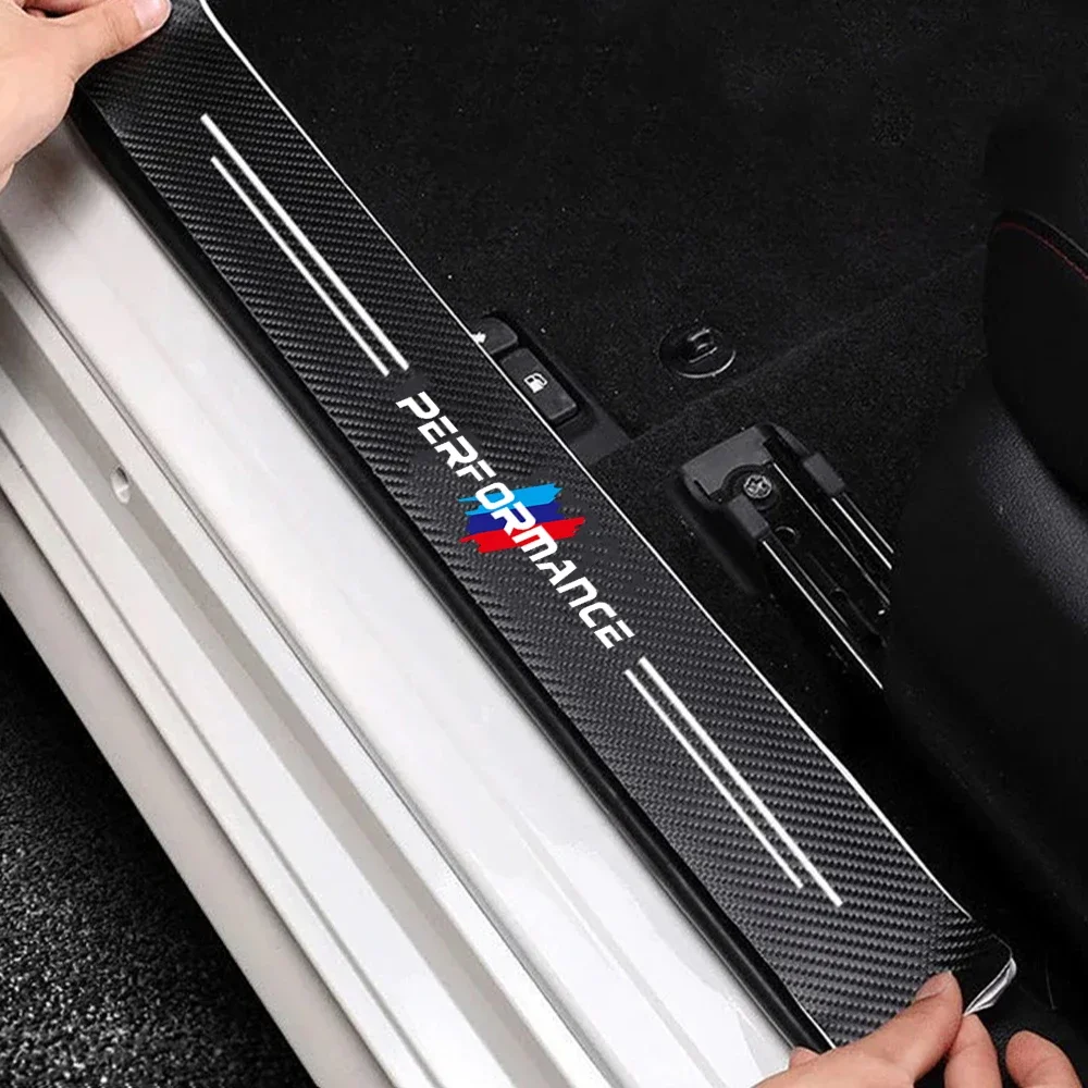 Car Door Sill Protector Plate Rear Trunk Bumper Threshold Anti-Scratch Stickers for BMW Performance M X5 E53 E70 F15 G05 X6 E71