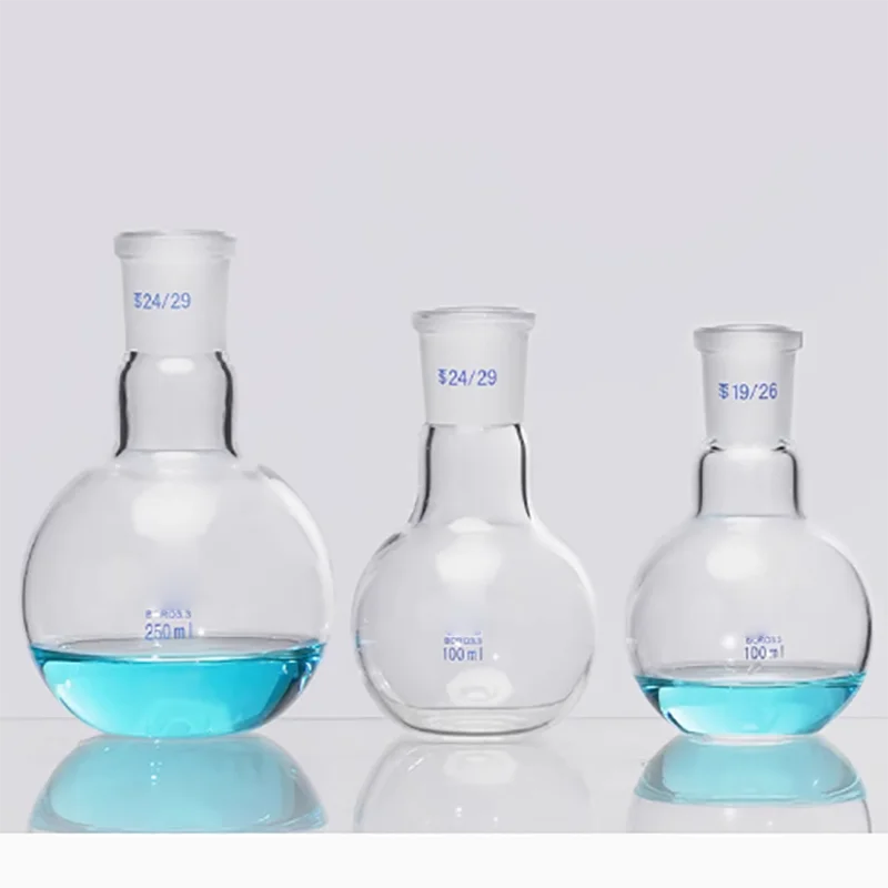 Single mouth flat bottom flask standard mouth distillation round bottom flask 25/50/100/125/150/250/500/1000/2000ml