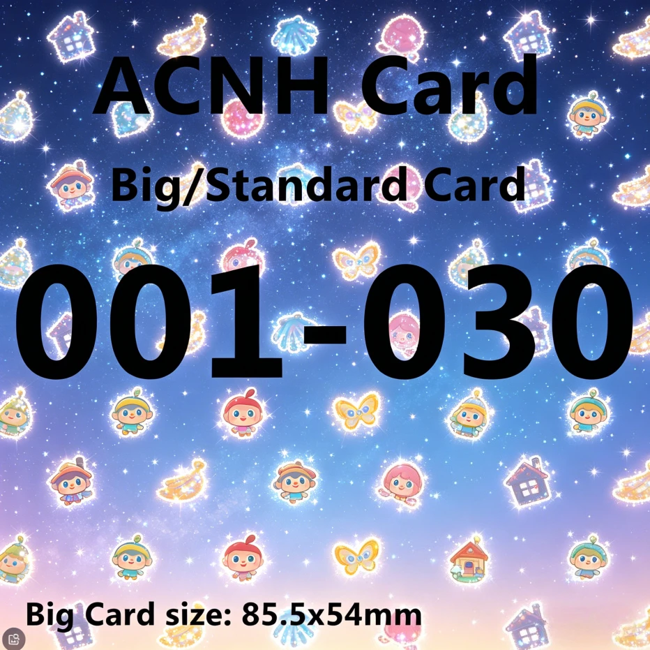 ACNH Card NFC Superior Craft Chips 001-030 Vibrant Hue Tough Texture for Daily Leisure and Gaming Enjoyment 85.5x54mm