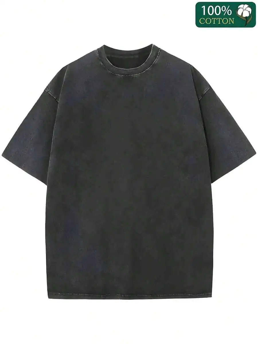 1 Piece, 230G Double-Sided Water Wash, CREAEDWITHAPURPOSSE Travel Sports1 Piece, Washed Printed T-Shirt 230g, High-Quality Batik Cotton Retro Fashion Brand T-Shirt, A Certain Thickness Suitable For Summer T-Shirts, Holiday Gifts.