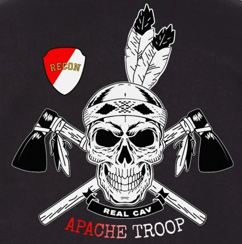 4-9th Cavalry Apache Troop T-Shirt 100% Cotton O-Neck Short Sleeve Summer Casual Mens T-shirt Streetwear