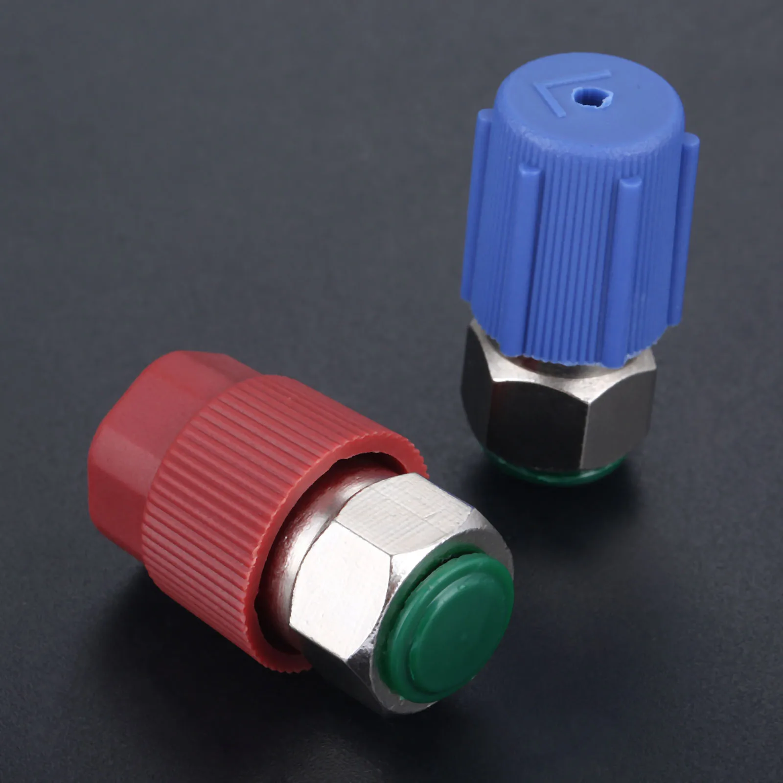 R12 R22 Port to accept R134a High/Low AC Fitting Retrofit Quick Disconnect 1/4 to 7/16