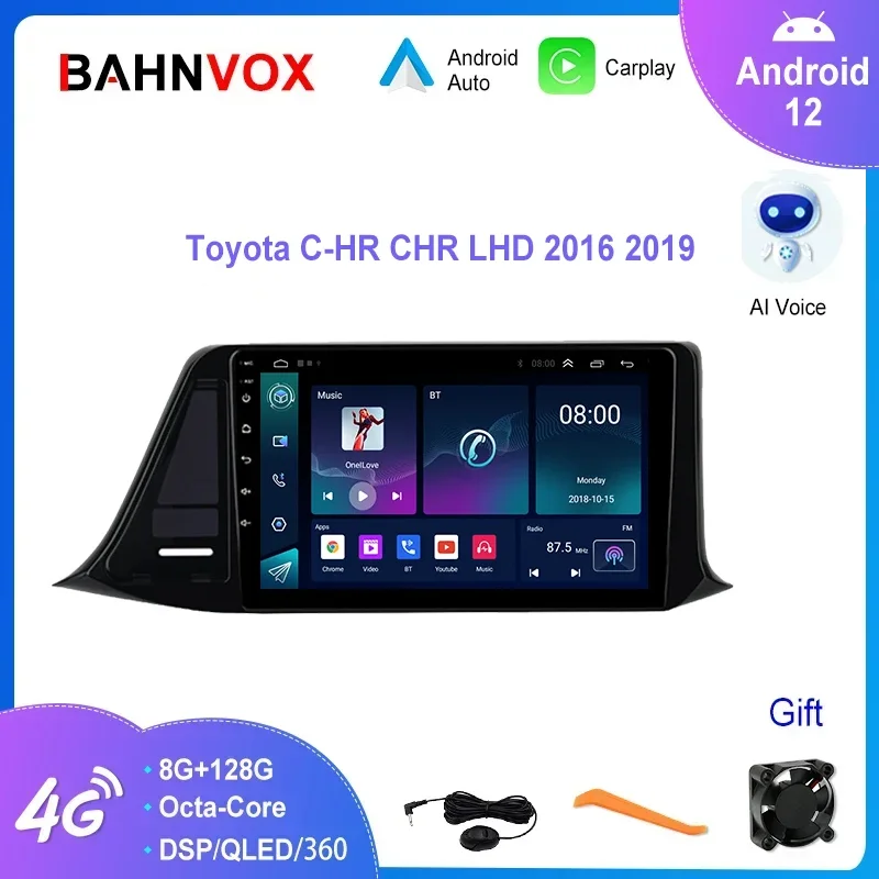 

9" Android 12.0 Car Radio for Toyota C-HR CHR 2016-2019 Multimedia Video Player GPS Navigation Carplay 4G Stereo Head Unit 2din