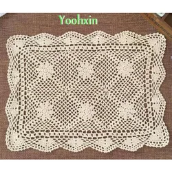 Modern White Cotton Crochet Table Cloth Rectangular Lace Tea Tablecloth Cover Mantel Xmas Home Party Christmas Wedding Decor