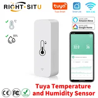 Sensor de temperatura y humedad con WiFi, Monitor remoto SmartLife para el hogar inteligente, funciona con Alexa y asistente de Google, Tuya