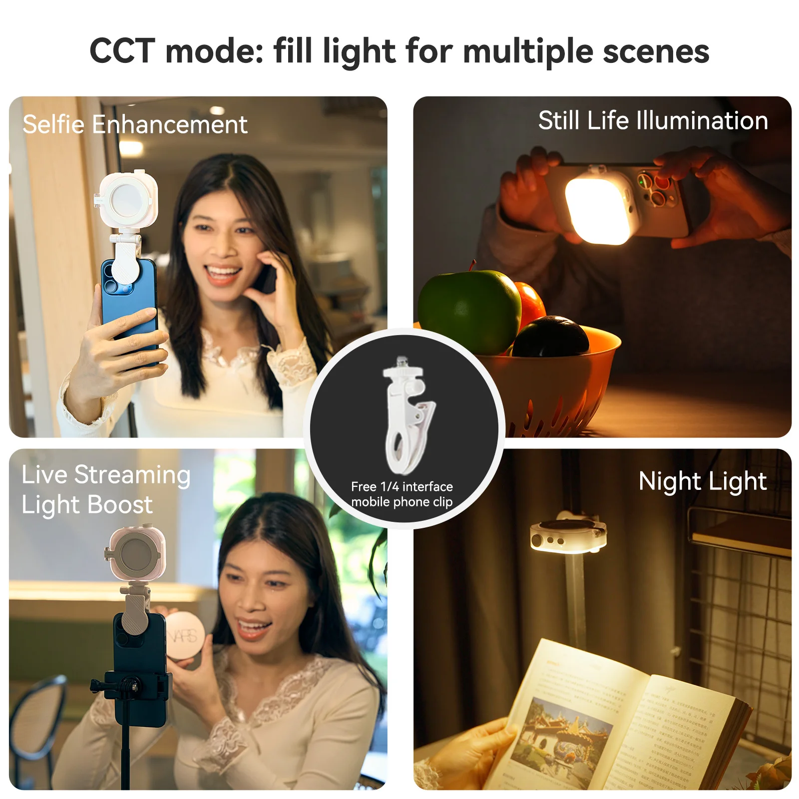 TELESIN Magnetic Selfie Light For IPhone IPad Mobile Phone Laptop Photo Ringlight Colorful Fill Light 60 LED Photography Lamp