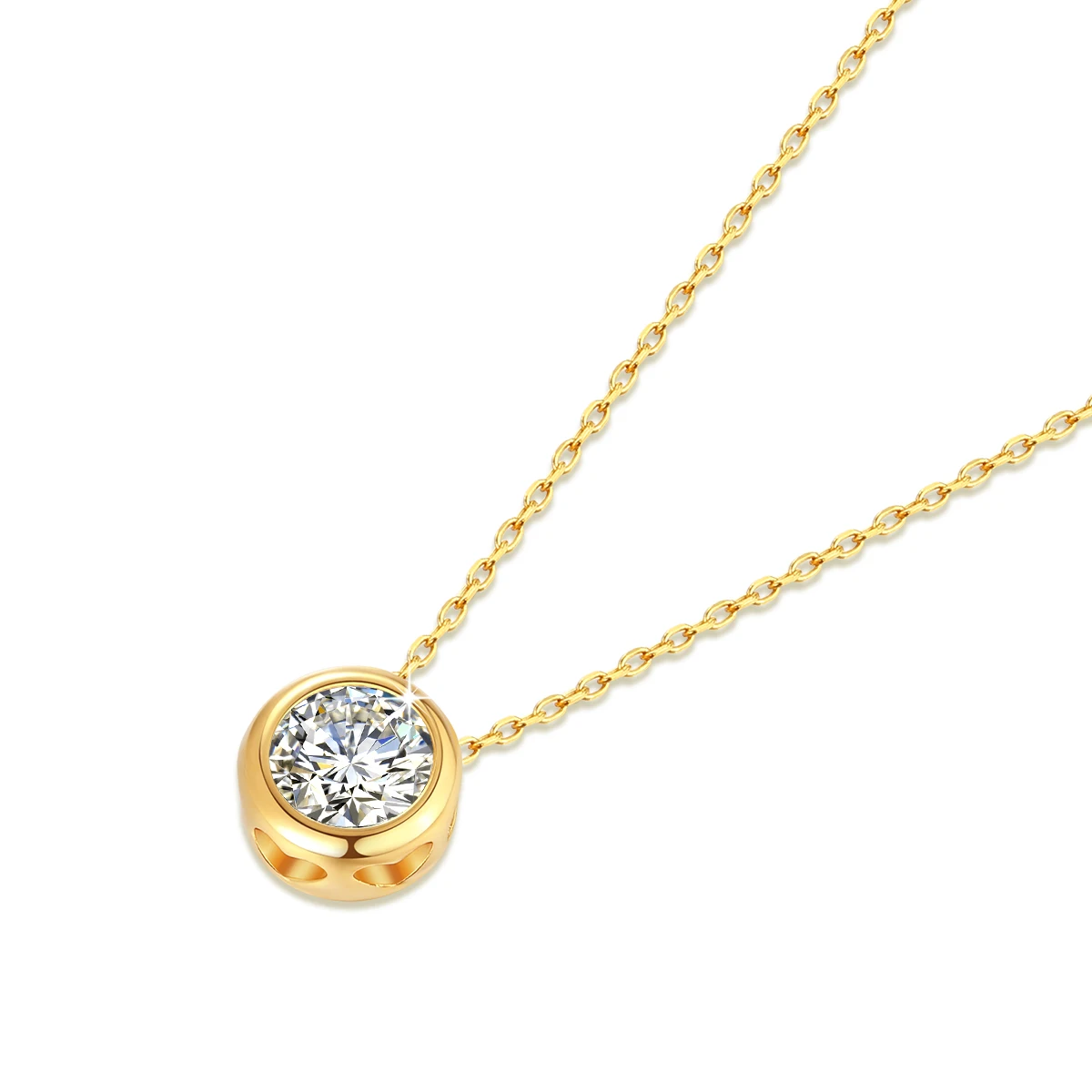 Moissanite Pendant 0.5ct Real 18k Gold Necklace Pure AU750 Diamond Fine Jewelry Wedding Anniversary Gift for Women 2024 New